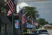 Row of Flags Outside